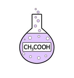 Laboratory Glass With Acetic Acid