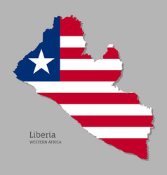 Map Liberia With National Flag