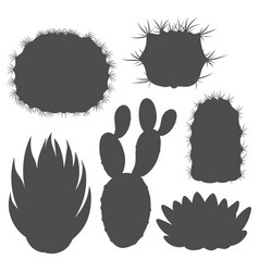 Set Of Black And White With Cactus