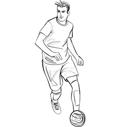 Soccer Or Football Player Sketch - Player