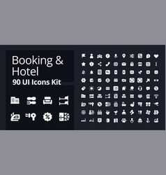 Booking And Hotel White Glyph Ui Icons Kit