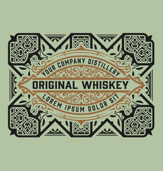 Whiskey Label With Old Frames