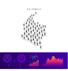 Colombian People Icon Map Detailed Silhouette