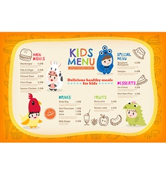 Cute Colorful Kids Meal Menu Placemat