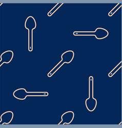 Line Teaspoon Icon Isolated Seamless Pattern