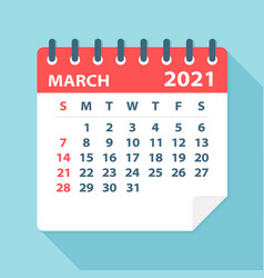 March 2021 Calendar Leaf