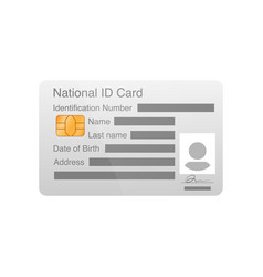 National Identification Card Falt Design Isolated