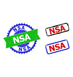 Nsa Rosette And Rectangle Bicolor Stamps