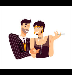 Roaring Twenties Party Man Invites A Woman