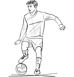 Soccer Or Football Player Sketch - Player