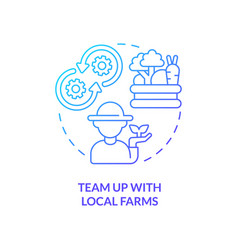 Team Up With Local Farms Blue Gradient Concept