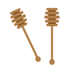 Wooden Honey Stick In Cartoon Style