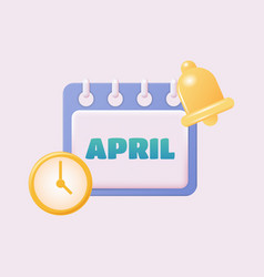 3d Calendar Icon April Daily Schedule Planner