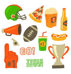 Football Party Icons Super Bowl Celebration