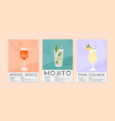 Mojito Aperol Spritz And Pina Colada Cocktail