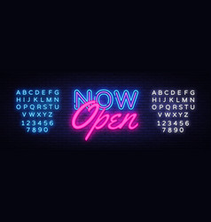 Now Open Neon Text Design Template