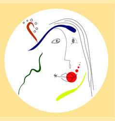 Woman Portrait In Miro Style 10 Eps