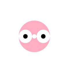 Funny Nerd Face Logo Symbol