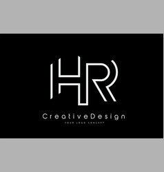 Hr H R Letter Logo Design In White Colors