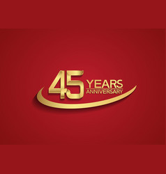 45 Years Anniversary Logo Style With Swoosh