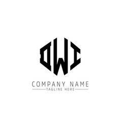 Dwi Letter Logo Design With Polygon Shape