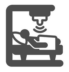 X-ray With Patient On Bed Solid Icon World Cancer