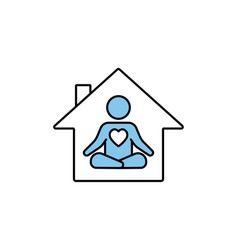 House Icon With Yoga Icon Related To Yoga Studio