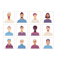 Men Face Icons Set