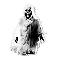 White Sheet Ghost - Halloween Halftone Mixed Media