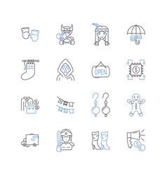 Textile Production Line Icons Collection Weaving