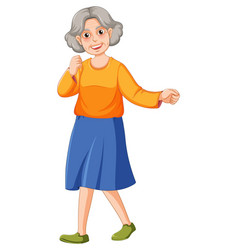 Active Senior Woman Character