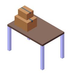 Moving House Services Table Box Icon Isometric