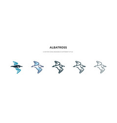 Albatross Icon In Different Style Two Colored