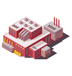 Factory Isometric Industrial Building Concept