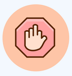 Icon Stop Hand Suitable For Building Symbol Flat