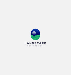 Landscape Night View Logo Design Template