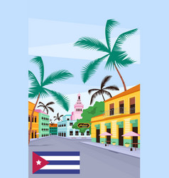 Cuban Old Street Poster Flat Template