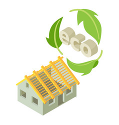 Ecological Building Icon Isometric