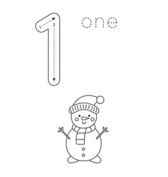 Flashcard Number One Preschool Worksheet Cute