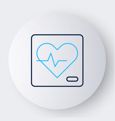 Line Heart Rate Icon Isolated On White Background