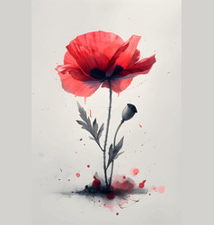 A Style Digital Art Print Of A Poppy Flower