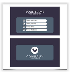 Abstract Dark Blue Business Card