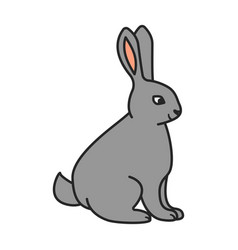 Rabbit Iconcolor Icon Isolated On White