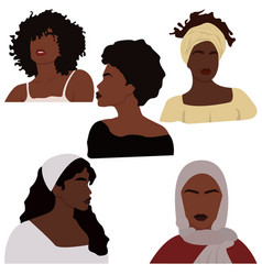 Set Of Abstract Black Women Characters