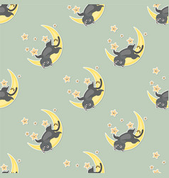 Adorable Cat With Weather Cartoon Seamless Pattern