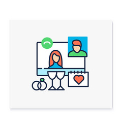 Online Wedding Day Color Icon