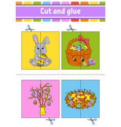 Cut And Play Paper Game With Glue Flash Cards