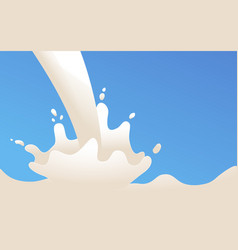 Milk Splash Pouring Down Out Bottle