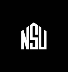 Nsu Letter Logo Design On Black Background