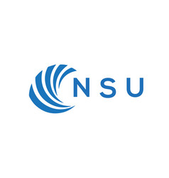 Nsu Letter Logo Design On White Background